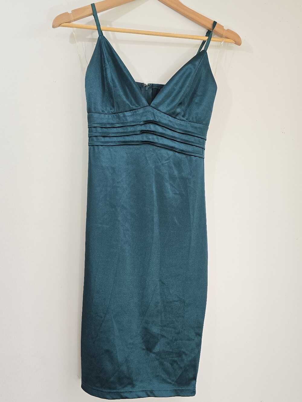 Windsor Teal Green Satin Party Party Dress Size S Hoco Dress - Picture 3 of 6